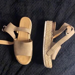 Soda tan platform sandals